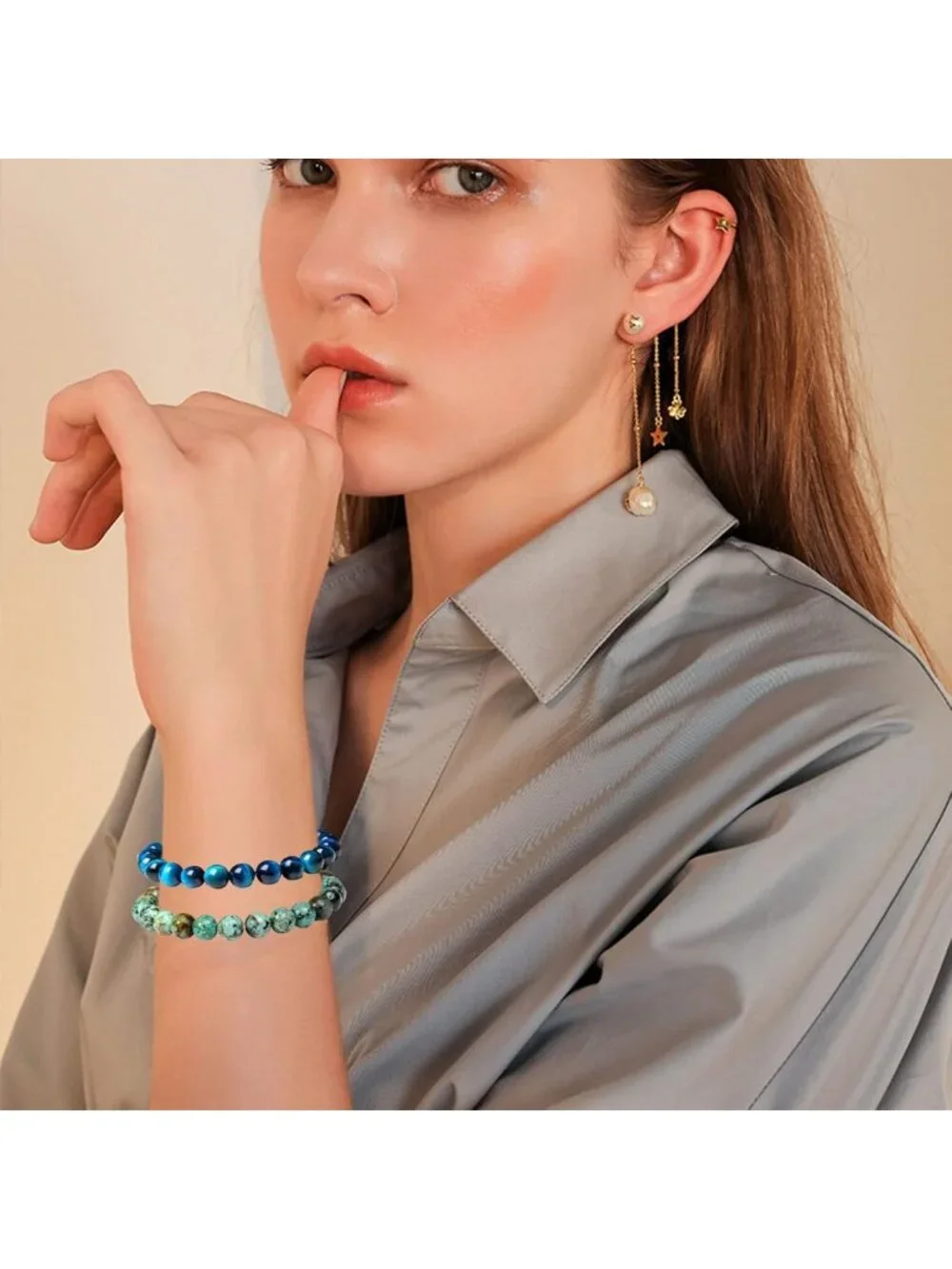 12PCS 8mm Semi-Precious Gemstone Beaded Bracelets for Men & Women | Natural